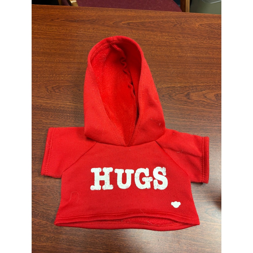 Build-A-Bear Plush Accessory HUGS Red Fleece Graphic Hoodie One Size